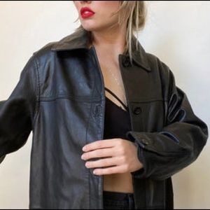 Vintage Leather Elements Chore Jacket